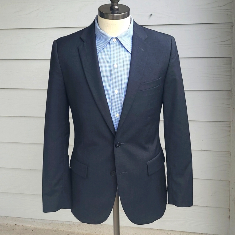 J CREW Thompson Dark Grey Solid Wool Blend Mens Sz 38 R Sport Coat Blazer‎